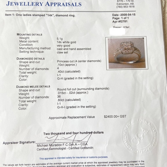 COPY - Gorgeous 1 carat Natural diamond ring on 14 karat white gold setting - Picture 5 of 8